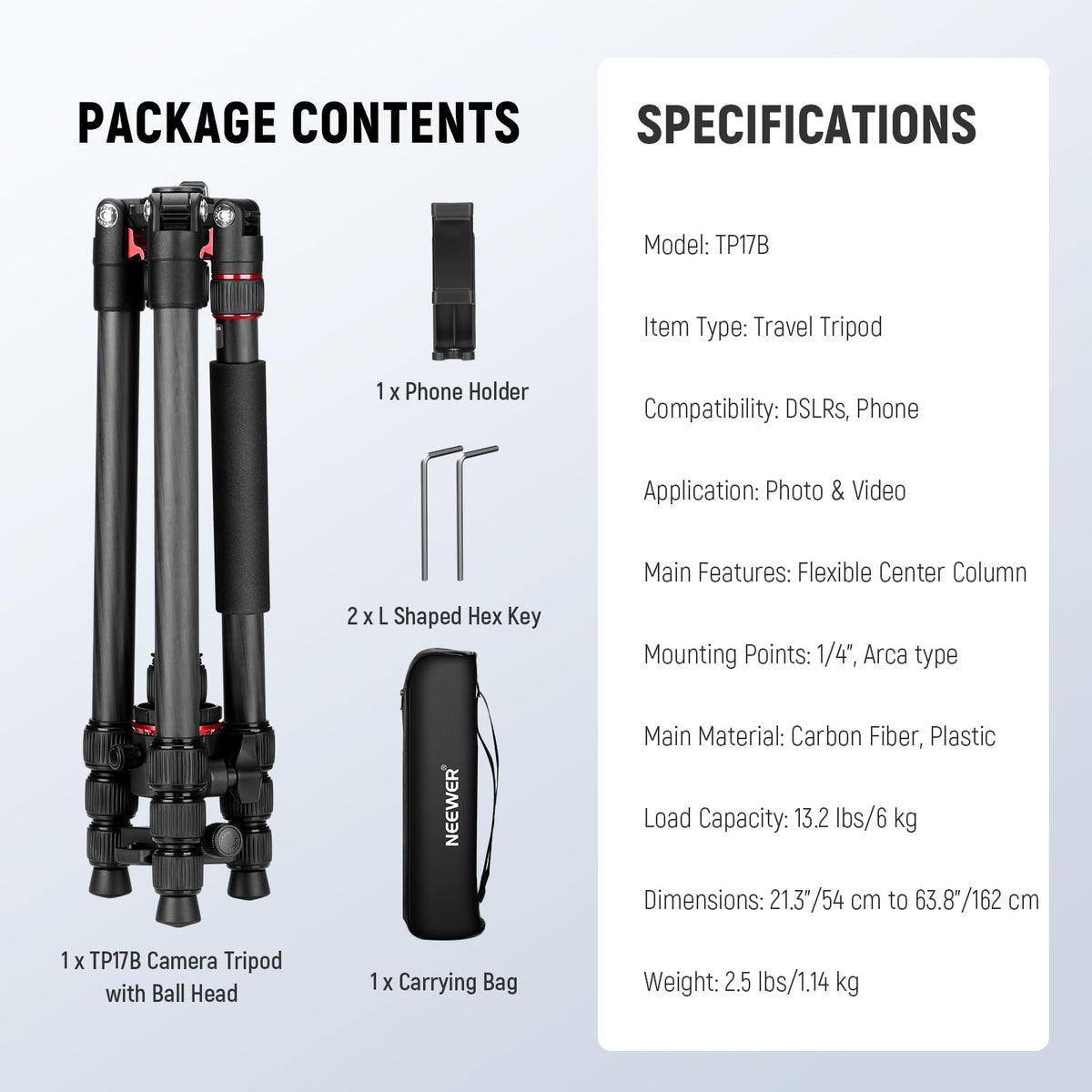 Carbon Fiber Travel Tripod Monopod B31846