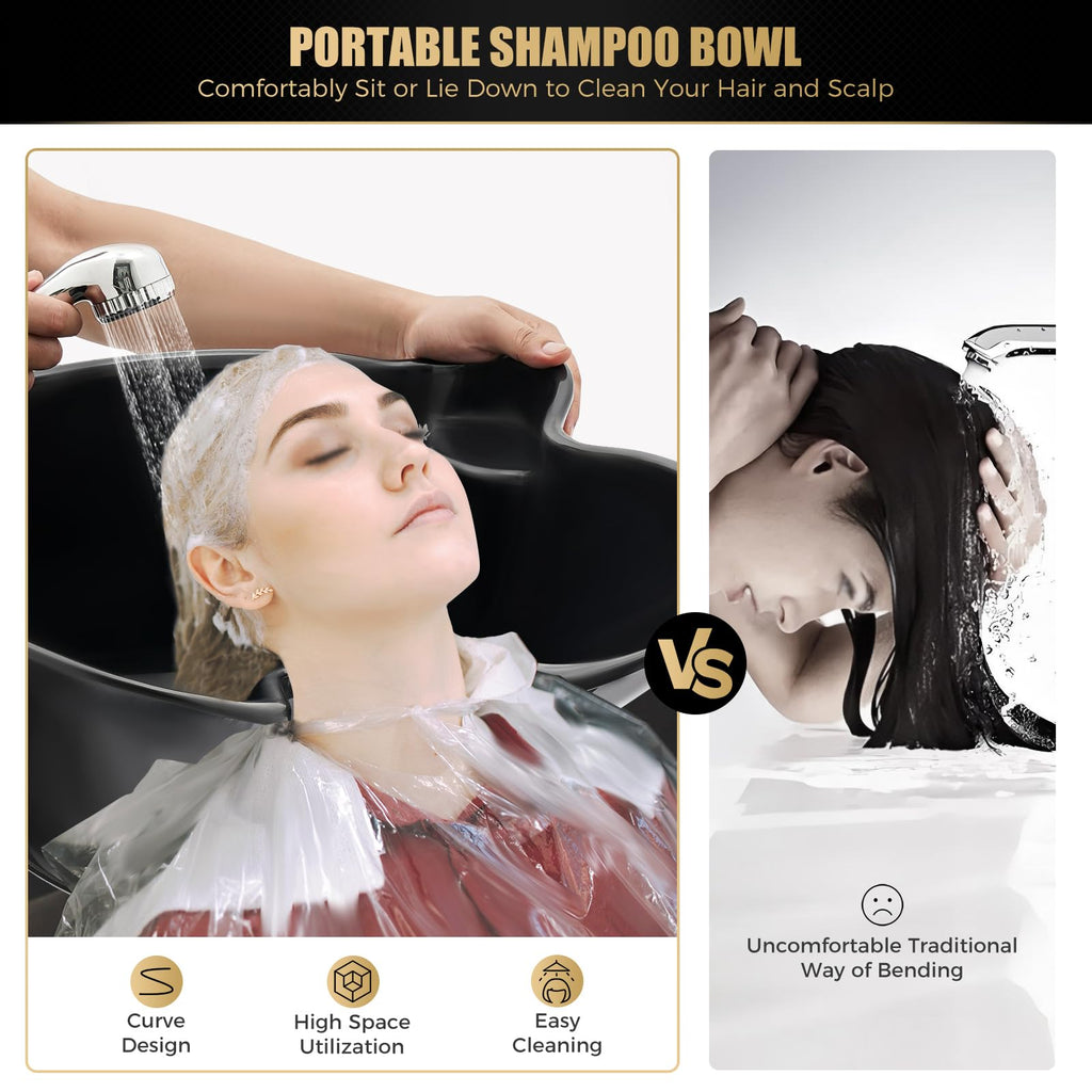 Portable Plastic Shampoo Unit with Electric Pump, 2 Buckets and Drain Hoses A83218