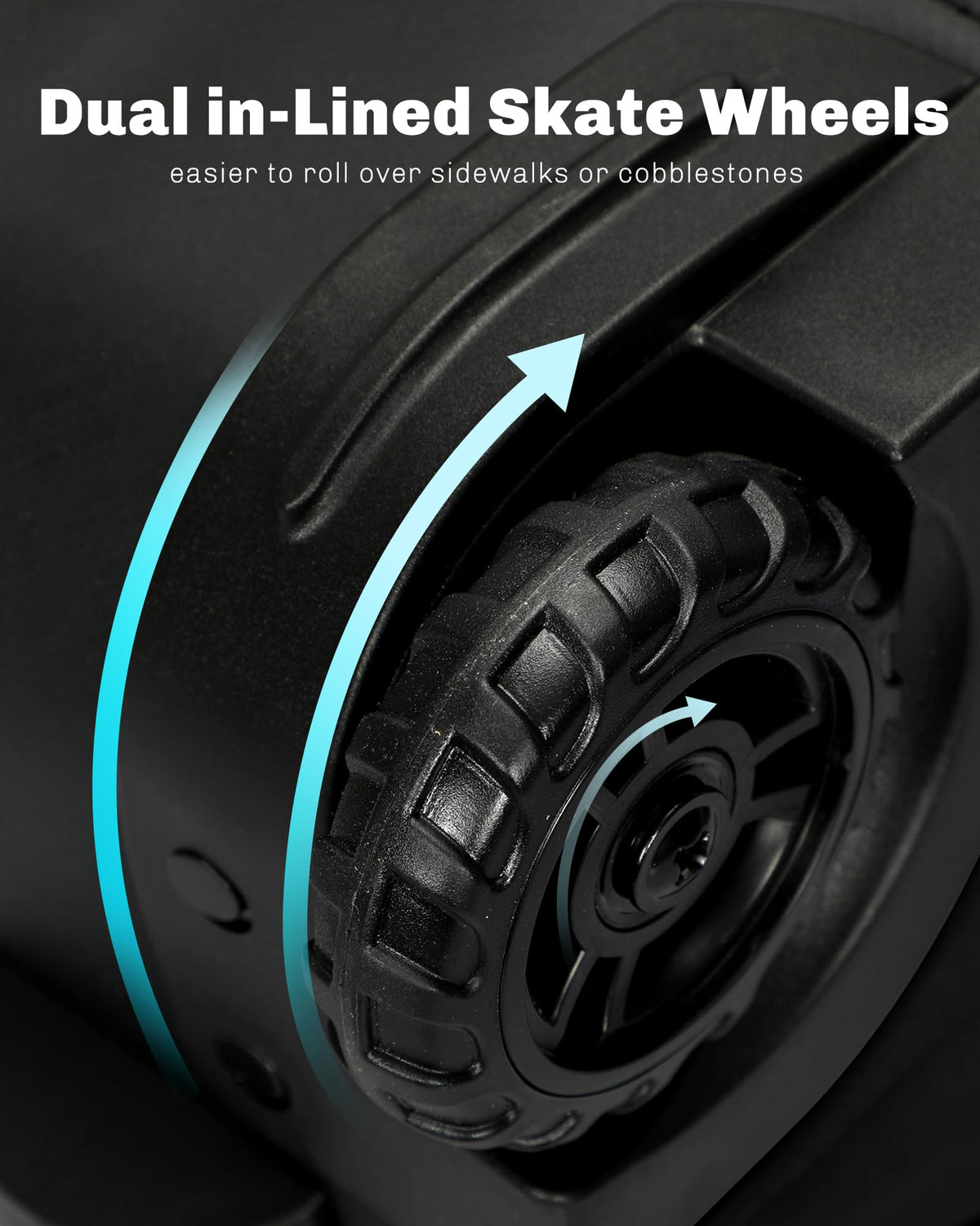 Rolling Backpack with Wheels 43L Jet Black I8570