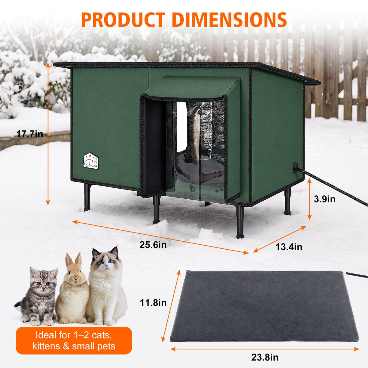 Heated Outdoor Cat House J978