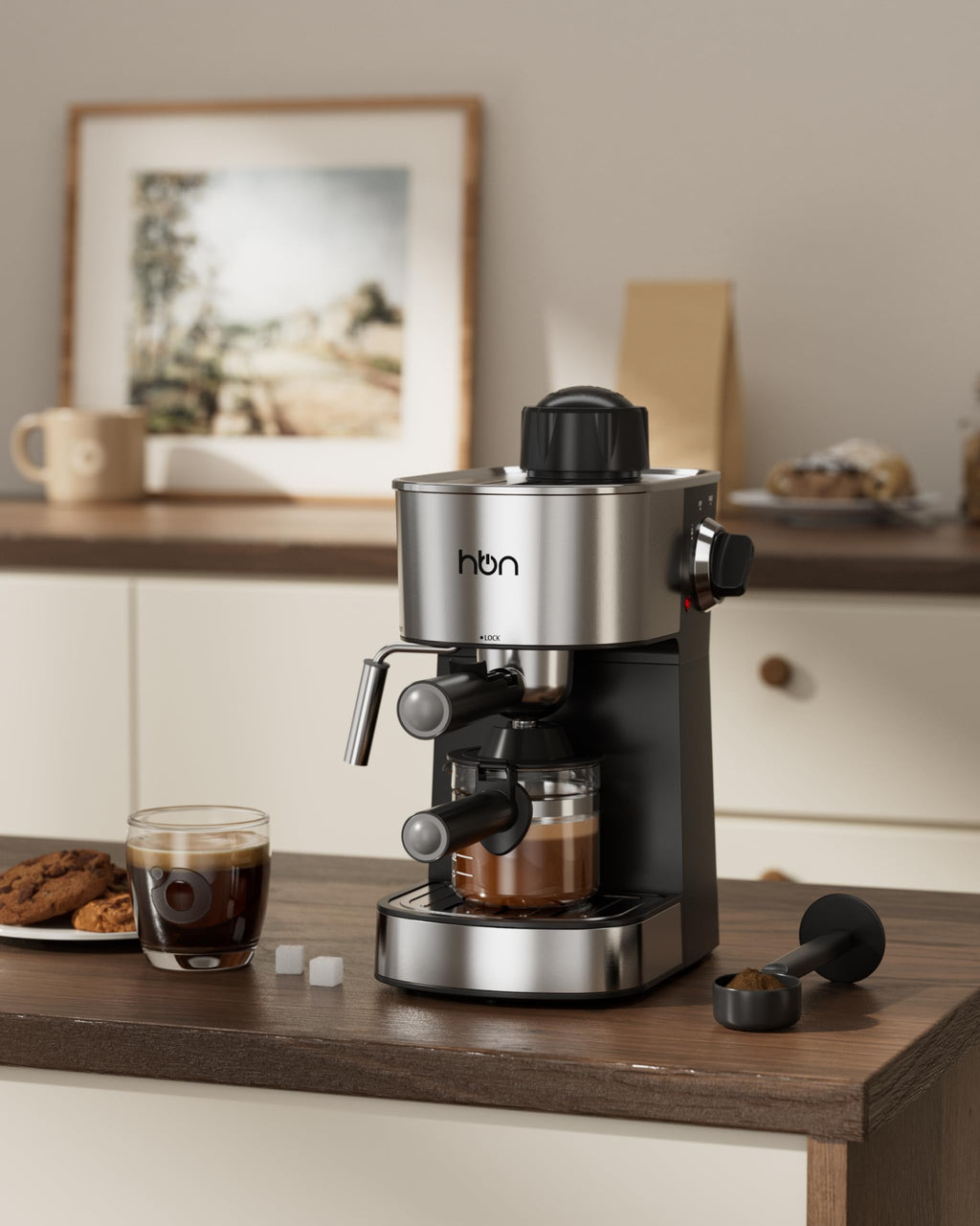3.5Bar Stainless Steel Espresso Machine with Milk Frother E970179