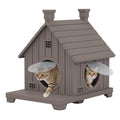 Weatherproof Resin Outdoor Cat House with Elevated Base Z793432