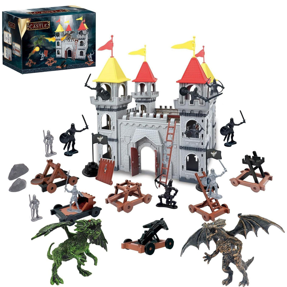 Medieval Castle Toy Building Set with Cavalry and Arrow Tower Z5403