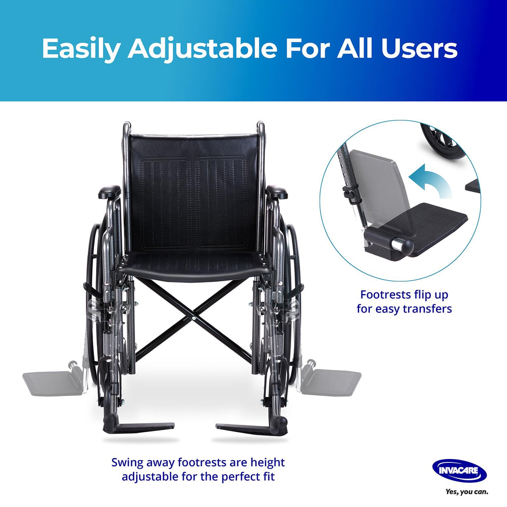 Portable Folding Lightweight Manual Wheelchair 18 Inch Seat B4091