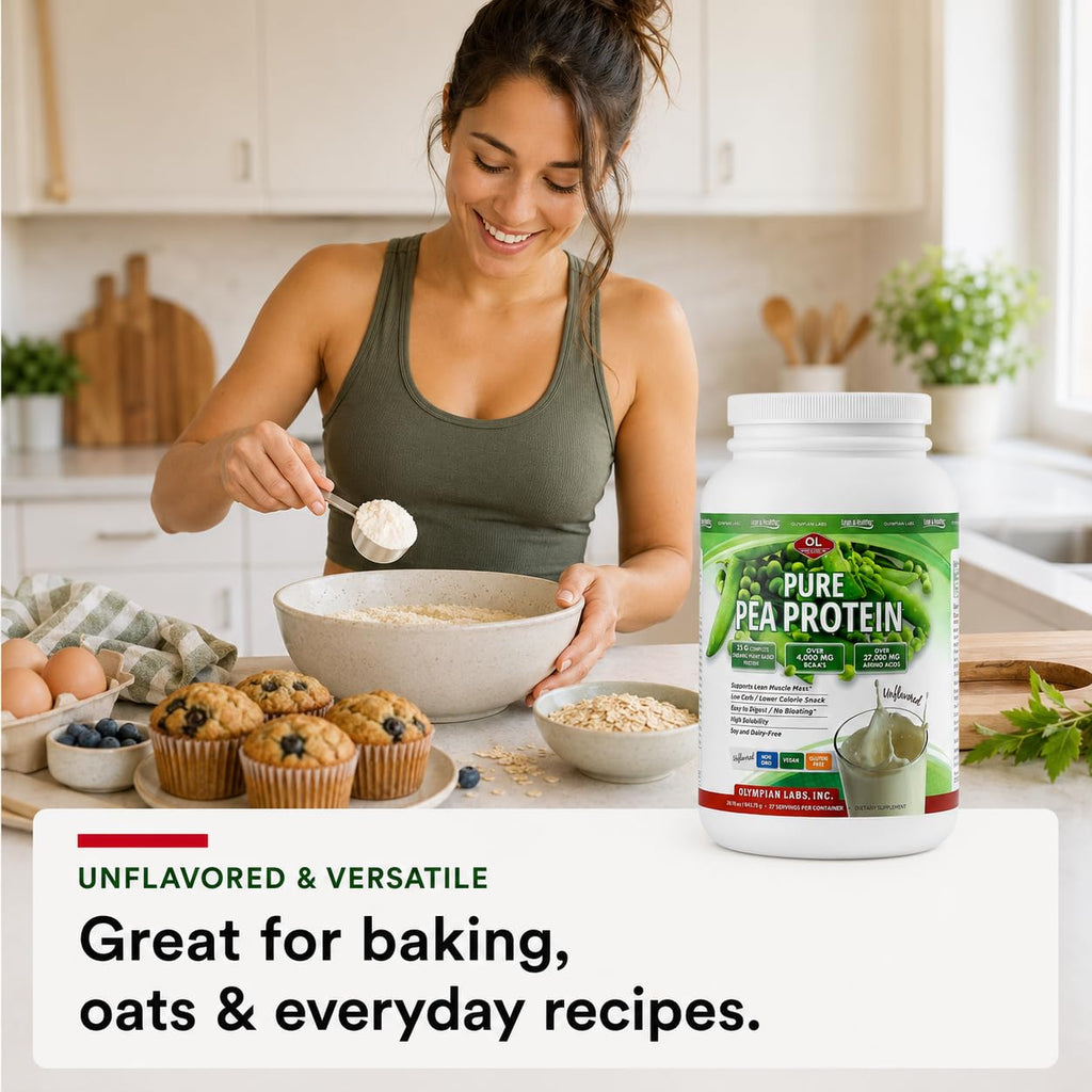 Plant Based Pea Protein Powder, Unflavored, 2 Pound Q503806