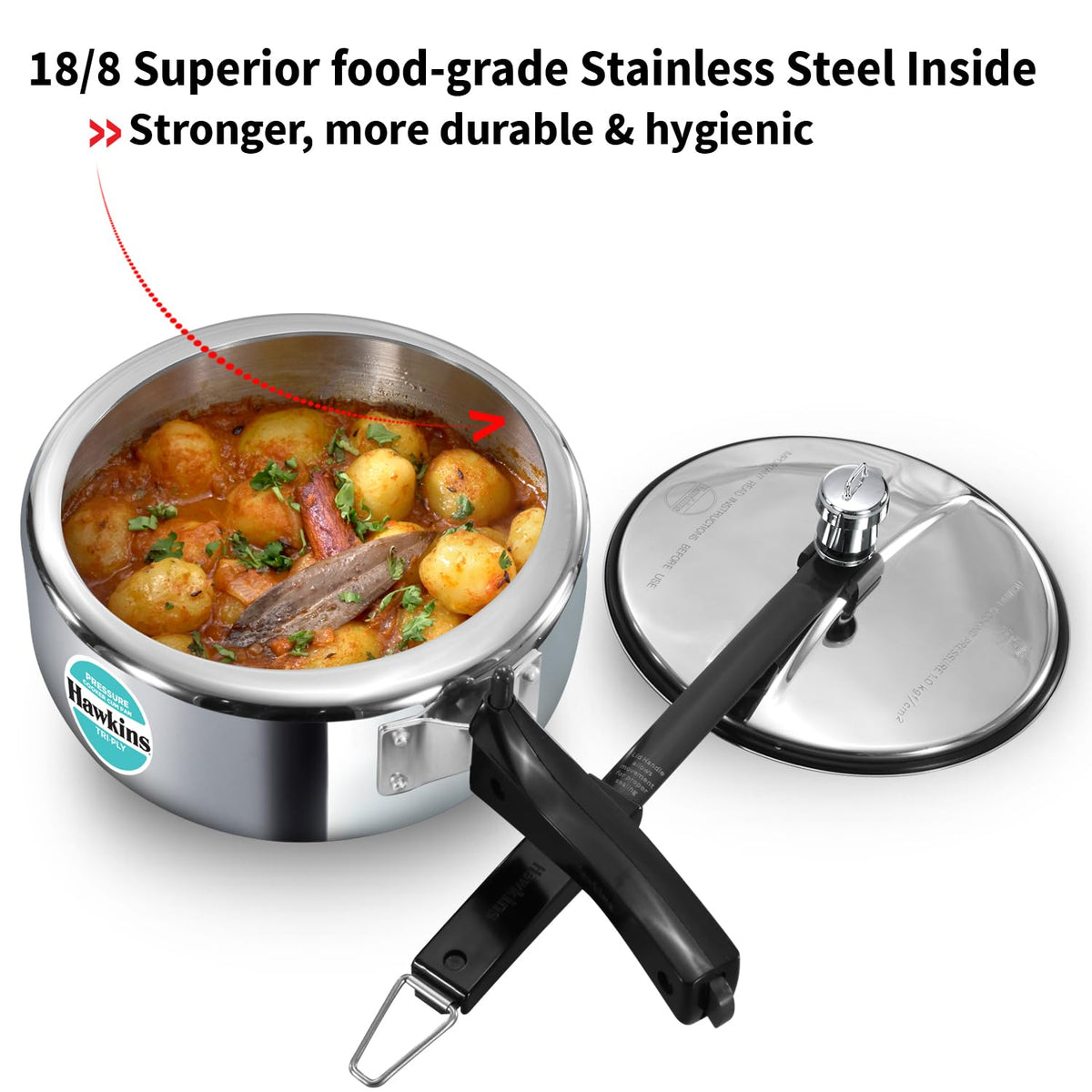 3 Litre Tri-Ply Stainless Steel Pressure Cooker M832633
