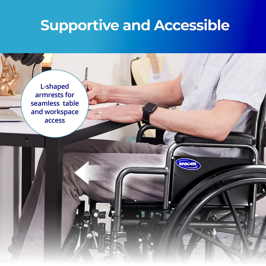 Portable Folding Lightweight Manual Wheelchair 18 Inch Seat B4091