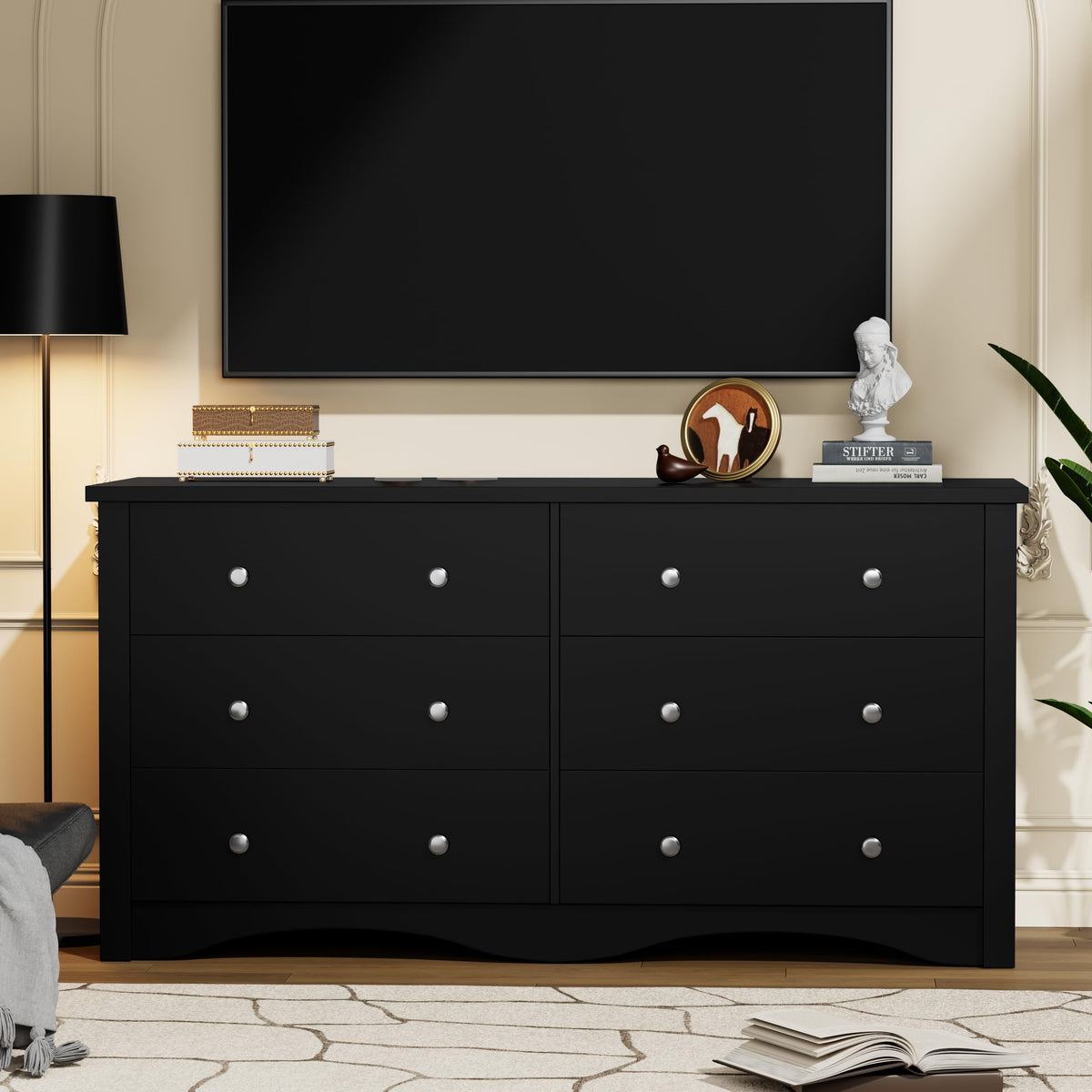 Black 6 Drawer Dresser P992186