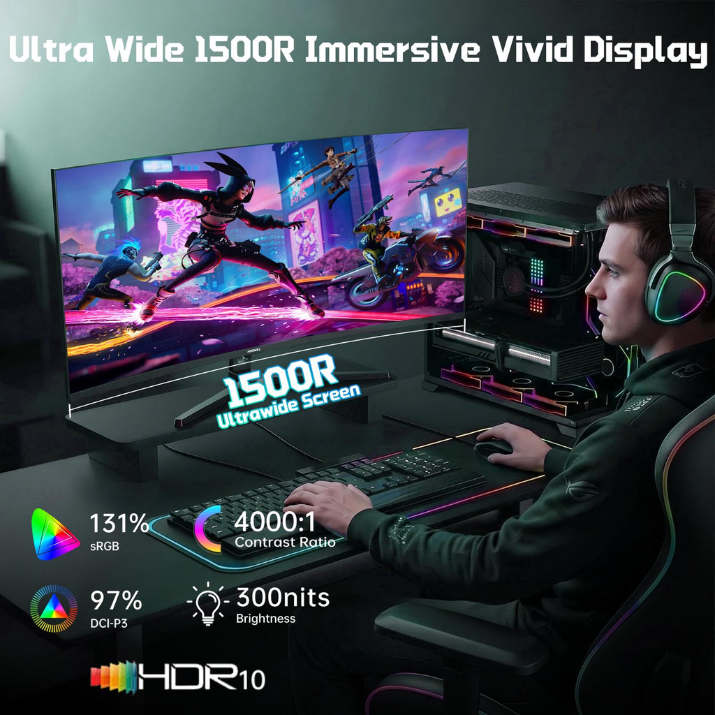 34 Inch Curved Gaming Monitor 200Hz UWQHD T7476