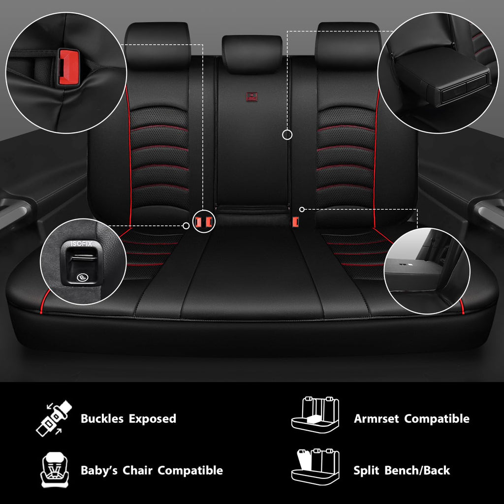 3D Foam PU Leather Car Seat Covers Full Set C57020