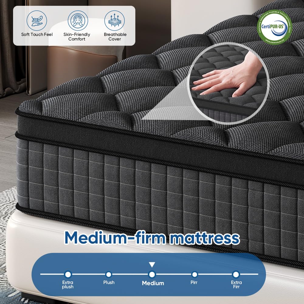 Queen 14 Inch Medium Firm Hybrid Mattress W57223