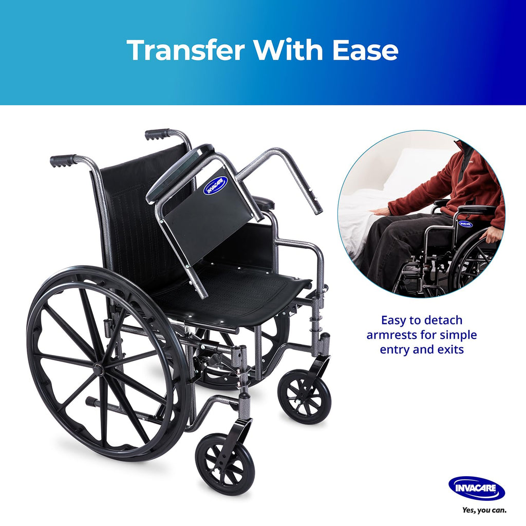 Portable Folding Lightweight Manual Wheelchair 18 Inch Seat B4091