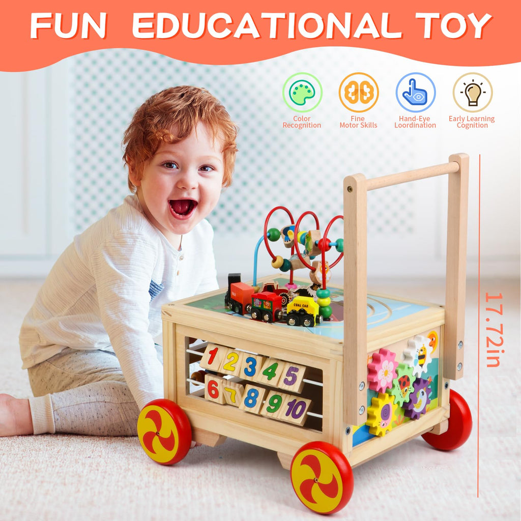 Wooden 7-in-1 Activity Cube E5885