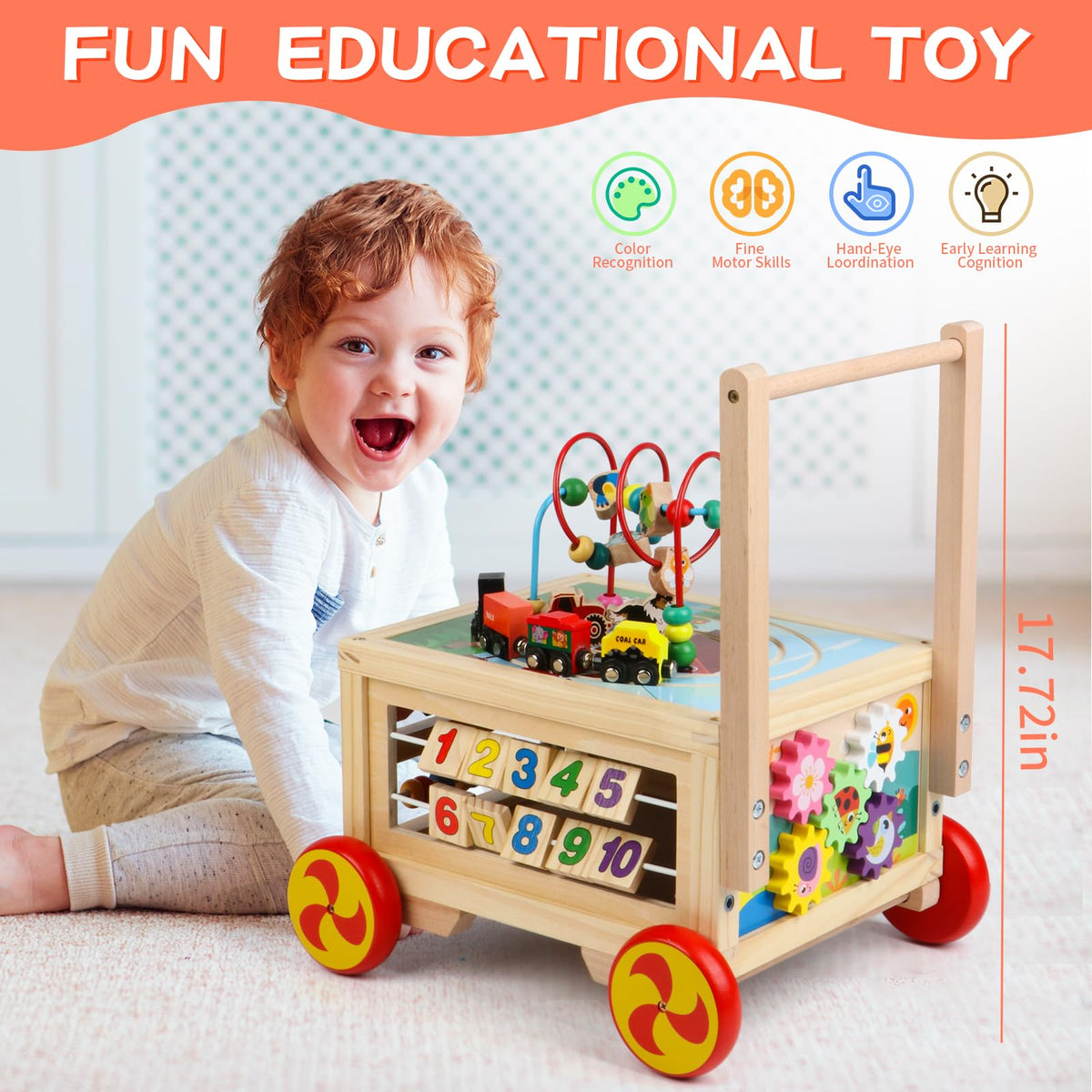 Wooden 7-in-1 Activity Cube E5885