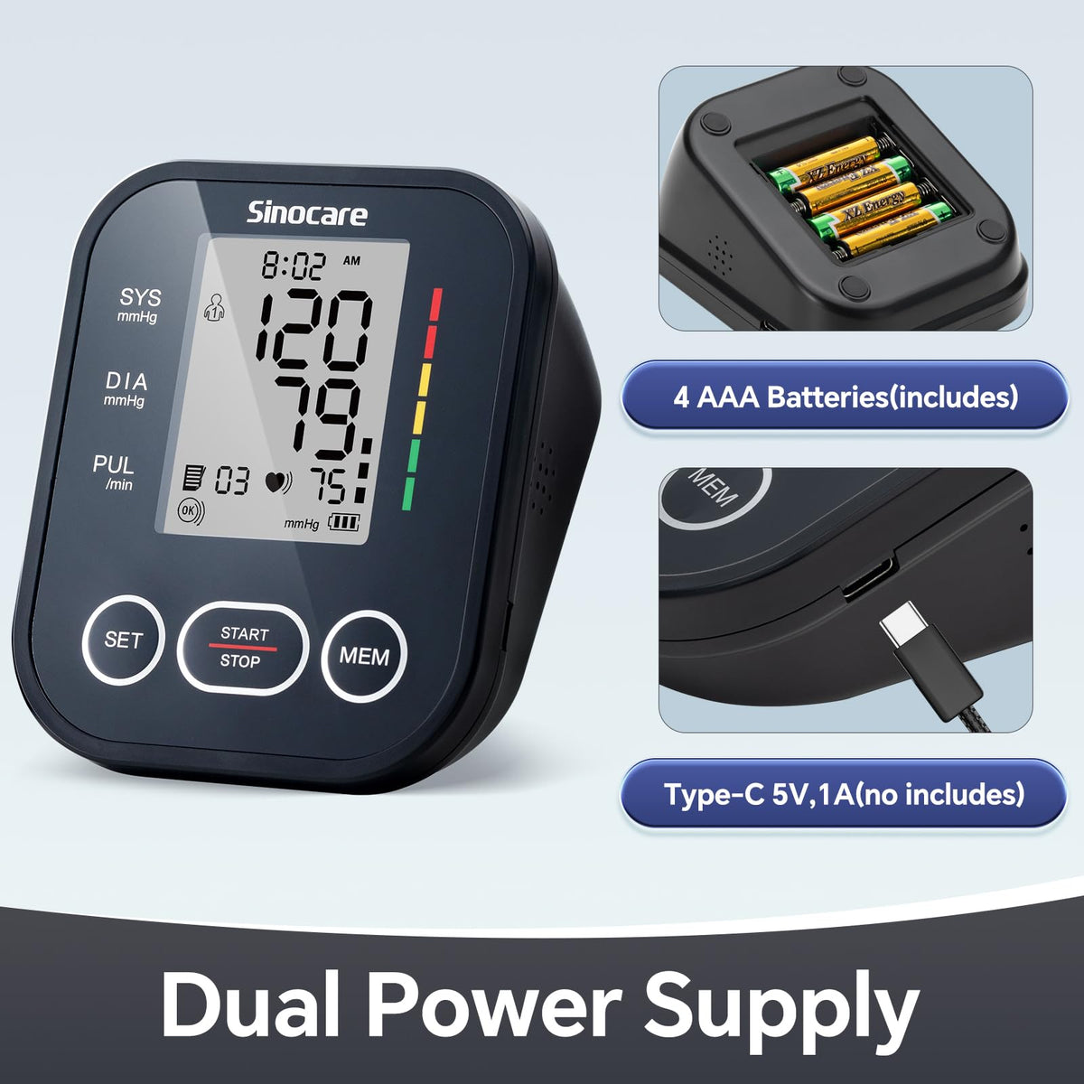 Upper Arm Blood Pressure Monitor with Adjustable Arm Cuff W995