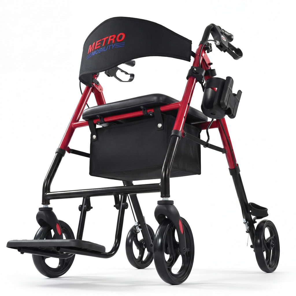 Aluminum 2-in-1 Rollator Walker with Seat G18420
