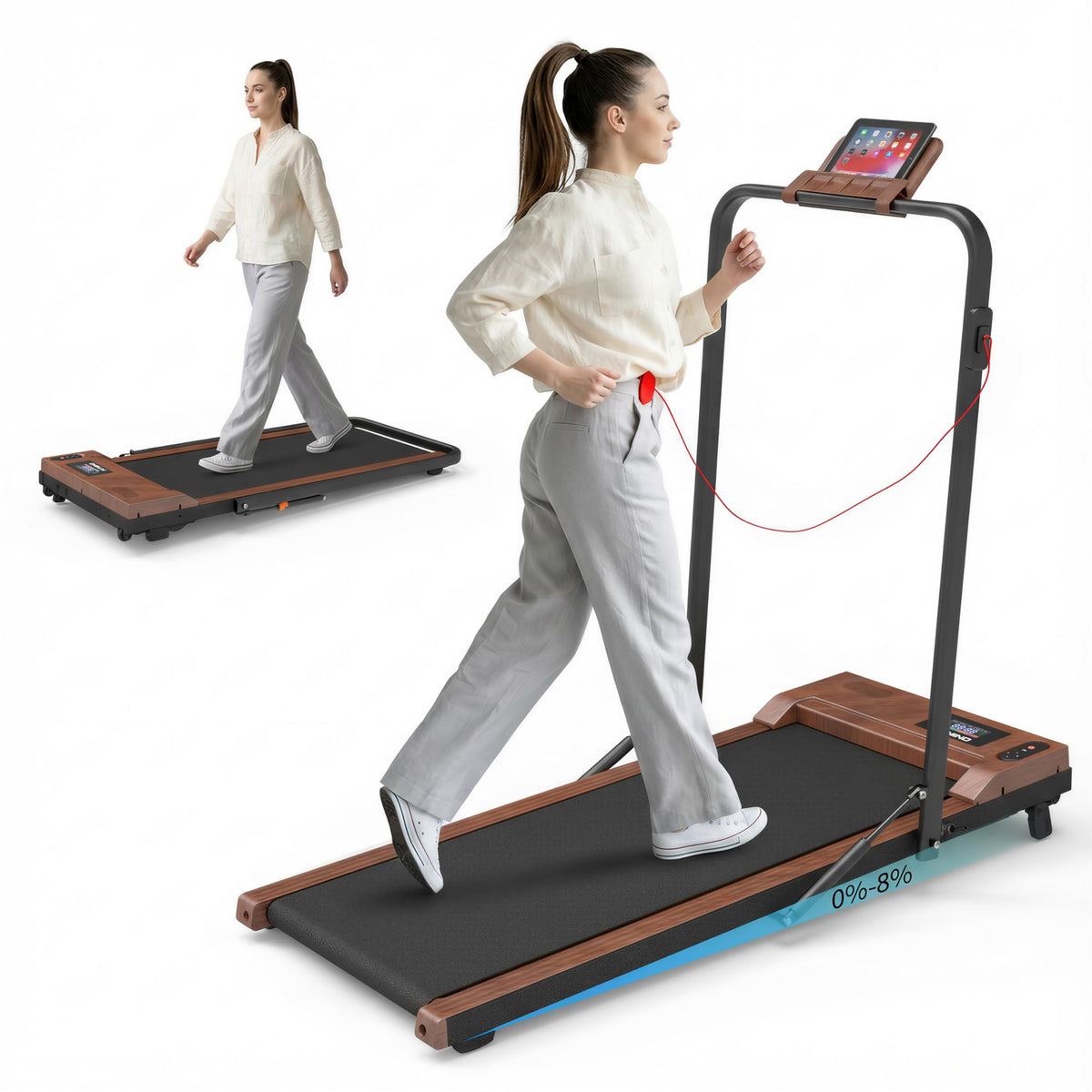 2 in 1 Under Desk Treadmill 2.5HP Portable Treadmill L5722