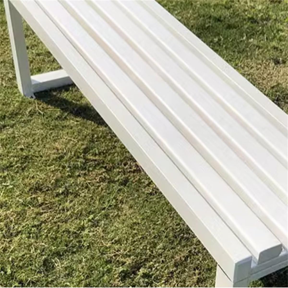 White Metal Frame Patio Bench F6193