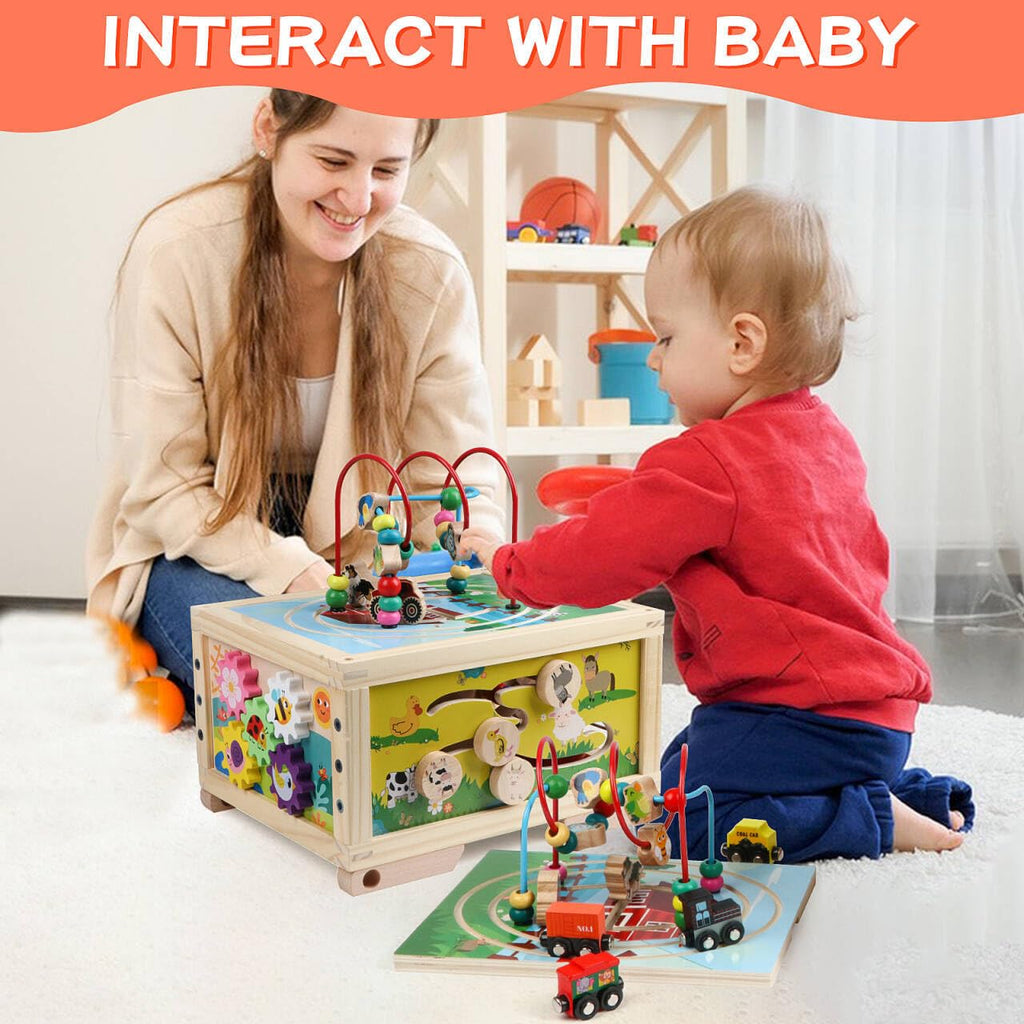 Wooden 7-in-1 Activity Cube E5885