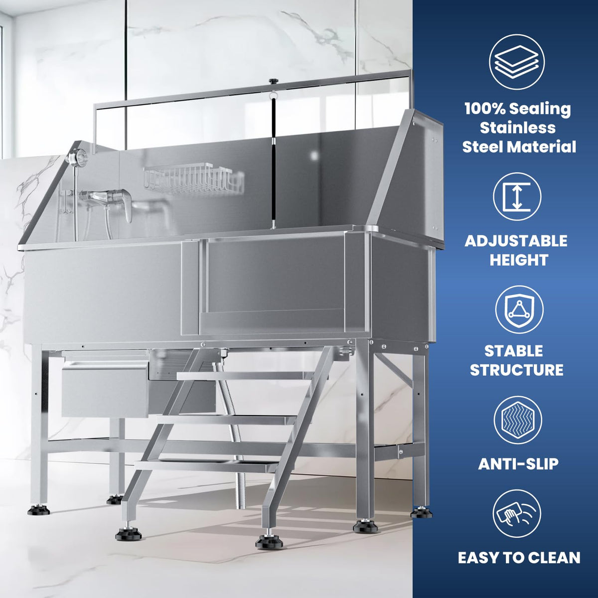 46" Stainless Steel Dog Wash Station C760