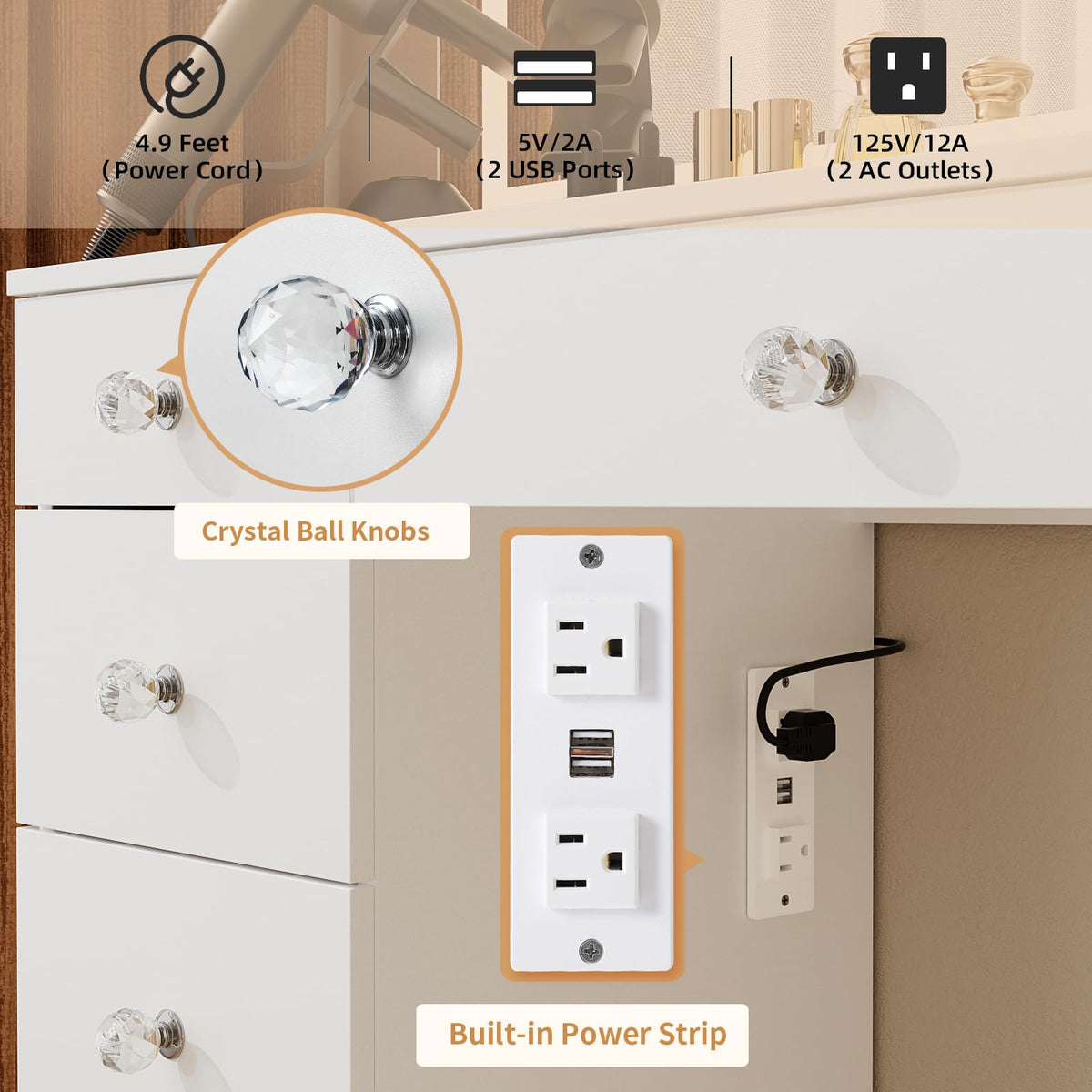 Vanity with Lighted Mirror N4258