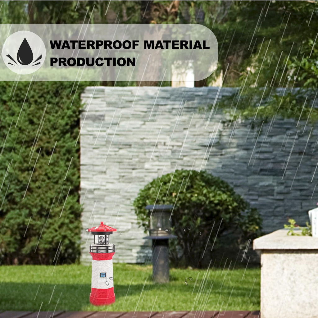 Solar Powered Rotating Lighthouse Resin LED Light K9312