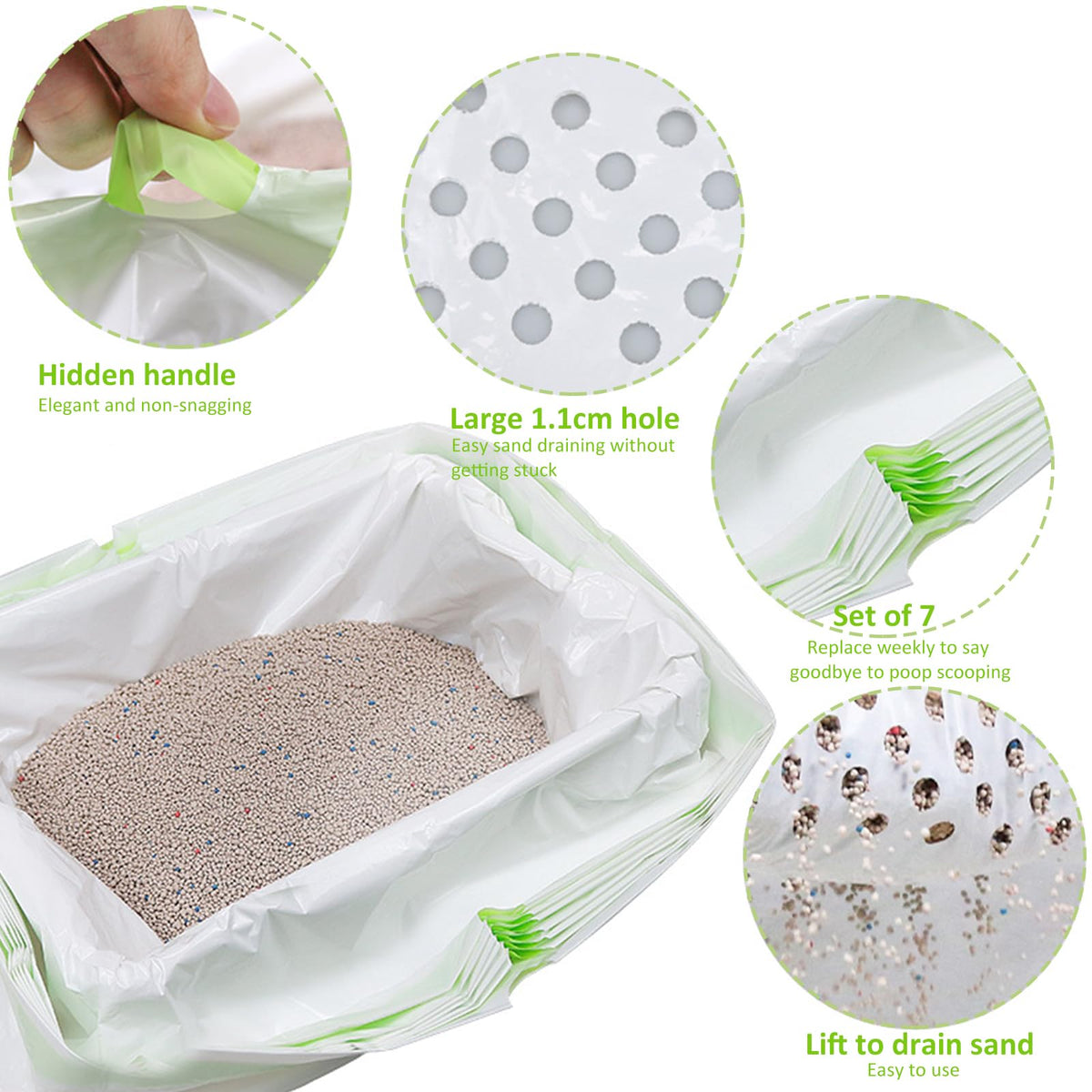 84PCS Sifting Cat Litter Box Liners with Holes, 31 x 18 Inch U466656