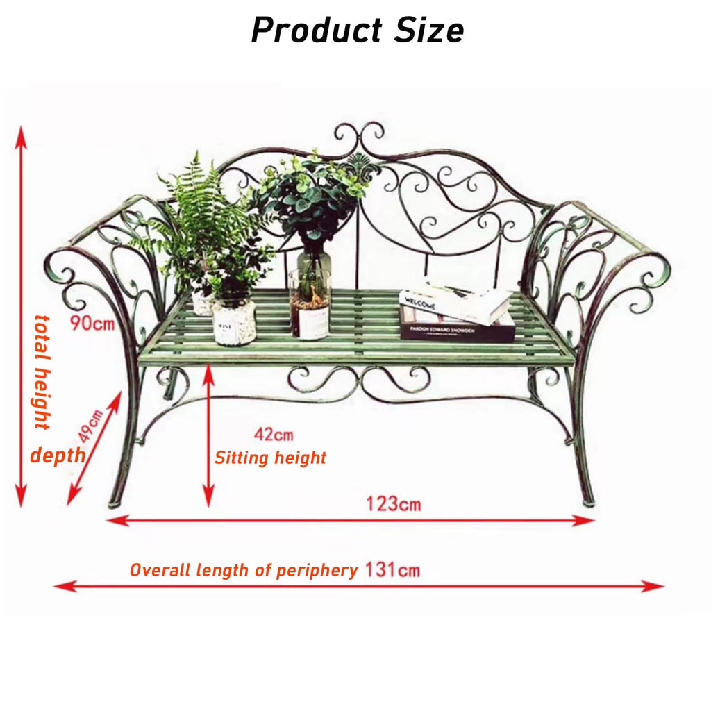 2-Seat Metal Bench H7014