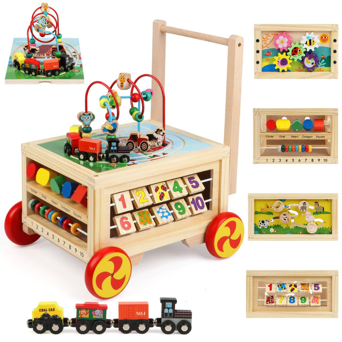 Wooden 7-in-1 Activity Cube E5885