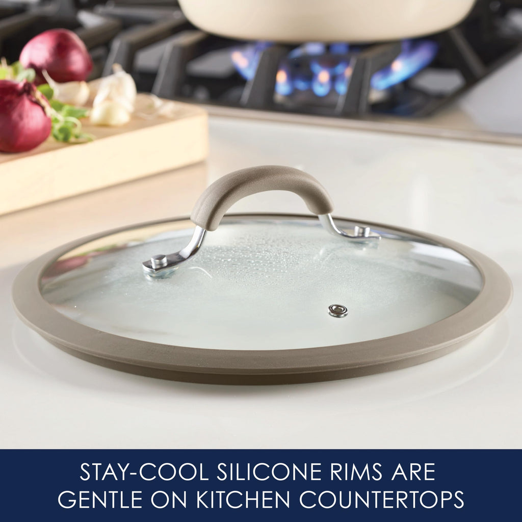 10-Inch Silicone-Rimmed Glass Lid O545716