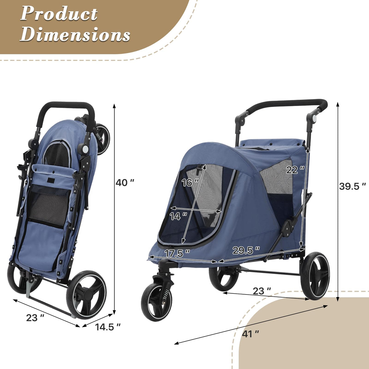 Blue Pet Stroller I101435