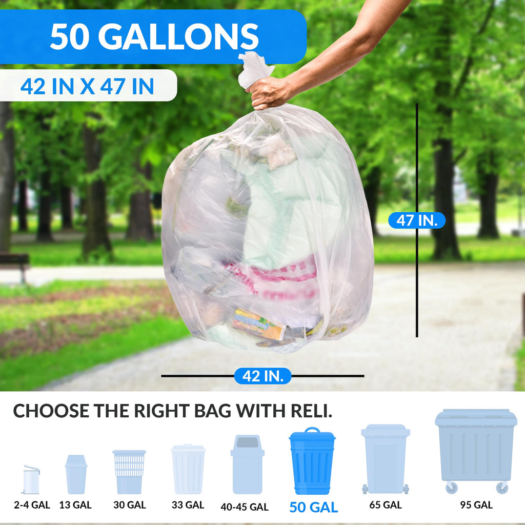 50 Gallon Heavy Duty Trash Bags M7661