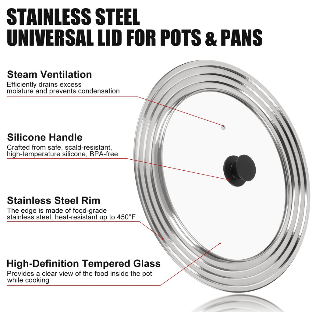 Universal Pan Lid for 11, 12 & 13 Inch Cookware O414