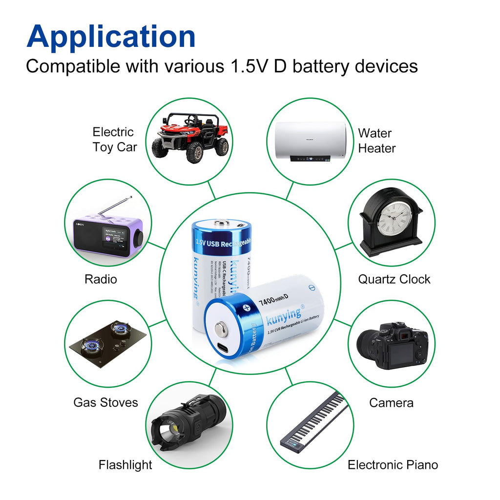 Rechargeable D Batteries with Charging G951954