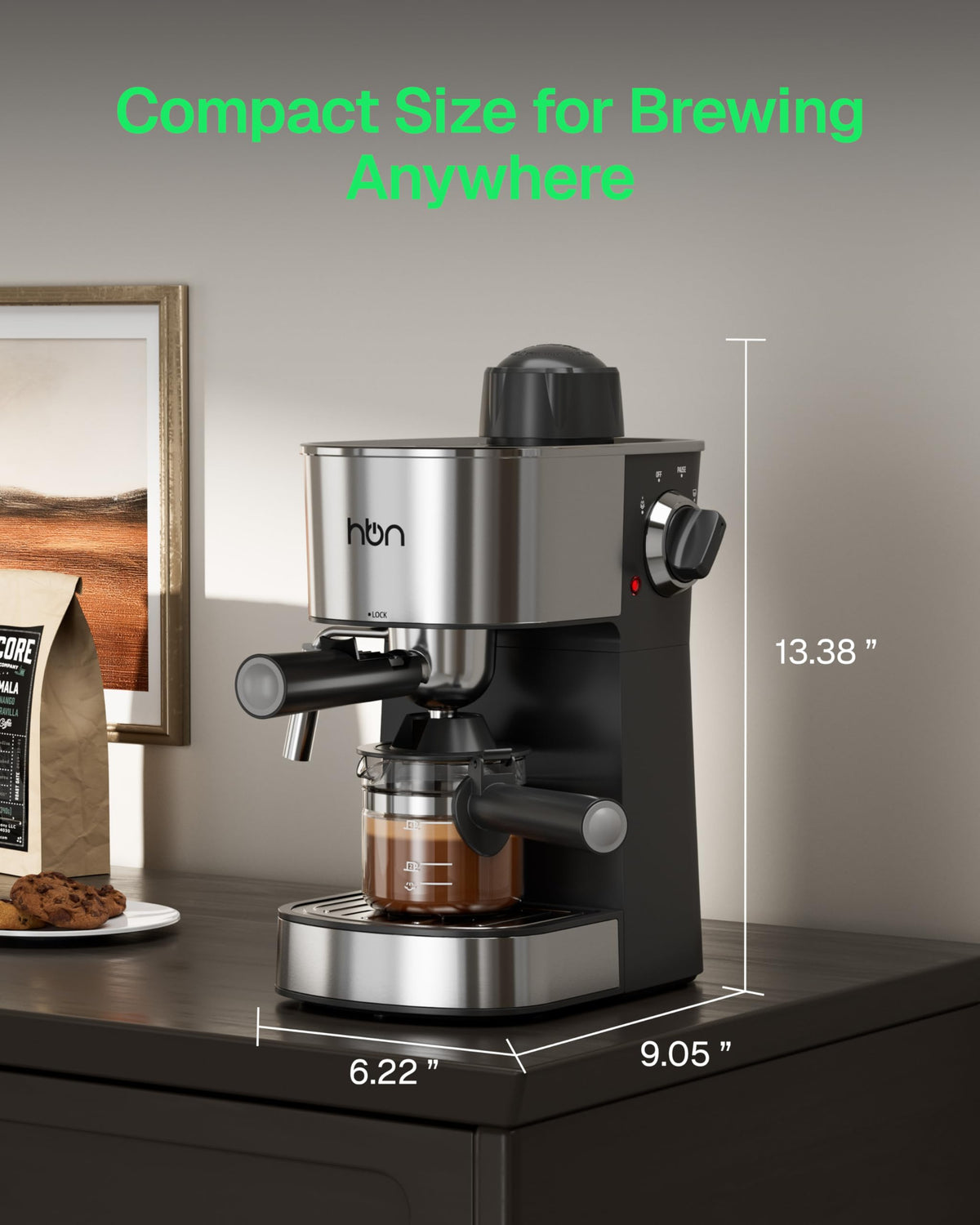 3.5Bar Stainless Steel Espresso Machine with Milk Frother E970179