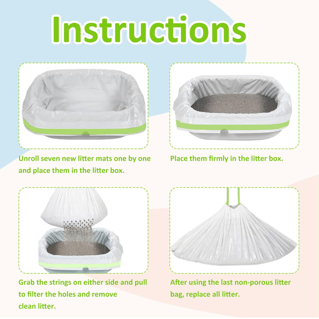 84PCS Sifting Cat Litter Box Liners with Holes, 31 x 18 Inch U466656