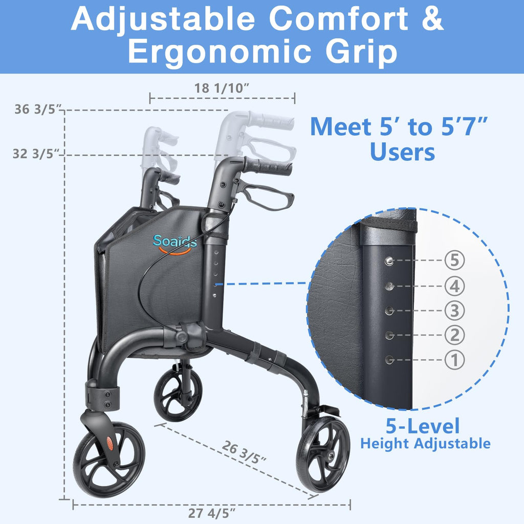 Lightweight Foldable 3 Wheel Walker D9568