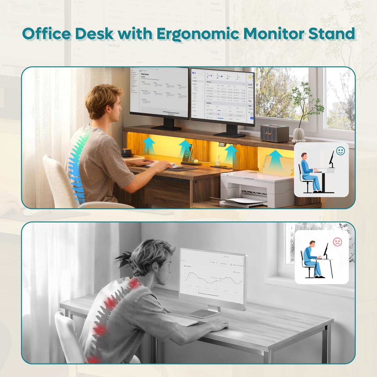 55-Inch Computer Desk with File Drawer F95513