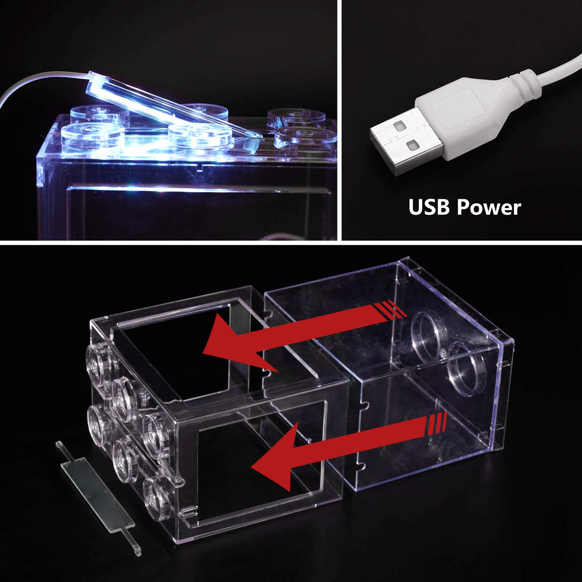 0.6 Gallon Betta Fish Tank Aquarium Kit with LED Lighting D53130