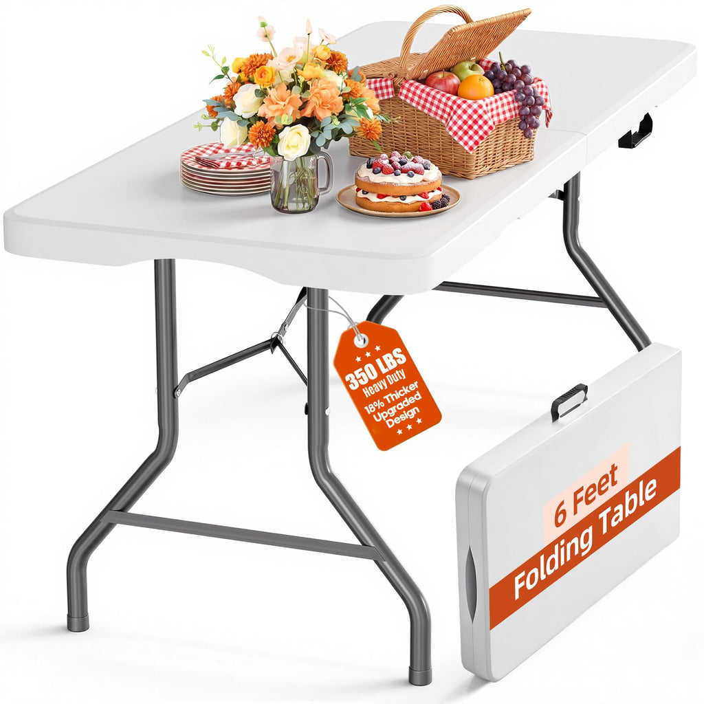 6ft Heavy Duty Folding Table White P71277
