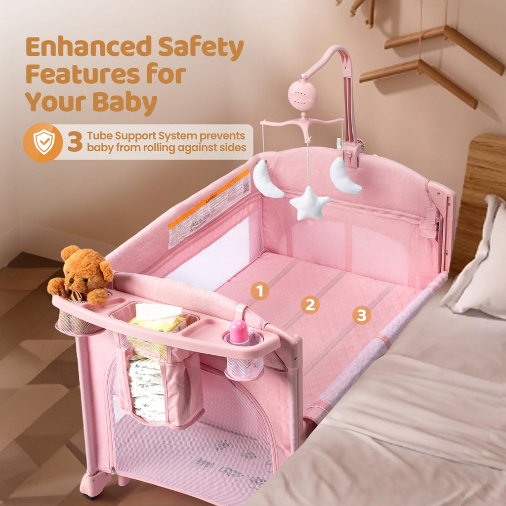 9 in 1 Bedside Bassinet with Changing Table A66526