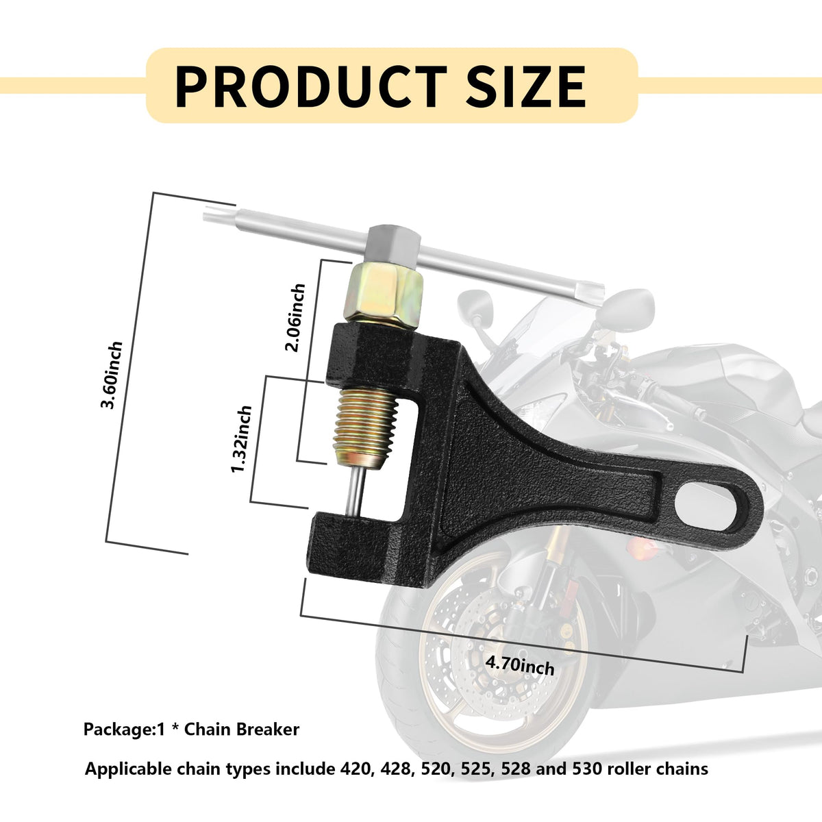 Motorcycle Chain Breaker Tool #420 428 520 525 528 530 V807
