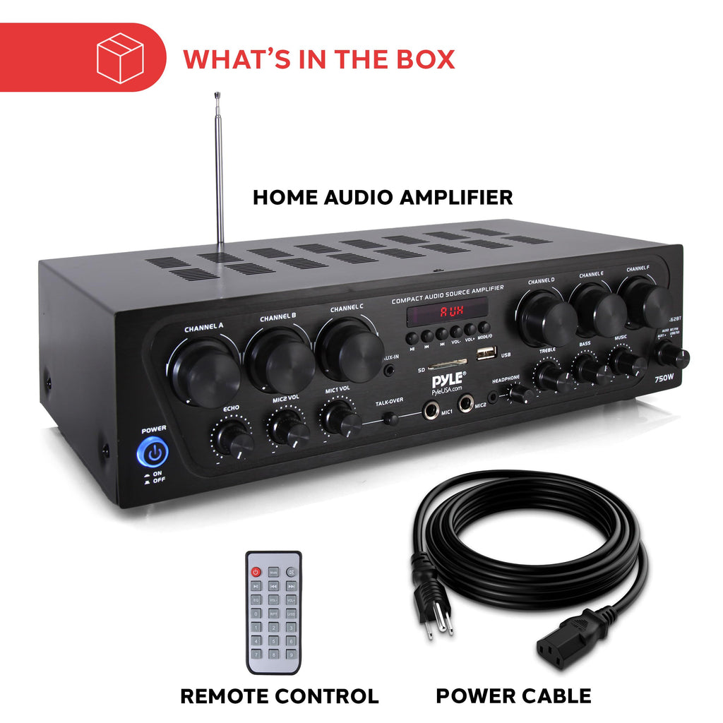 Wireless Bluetooth 6 Channel 750W Karaoke Amplifier X71482