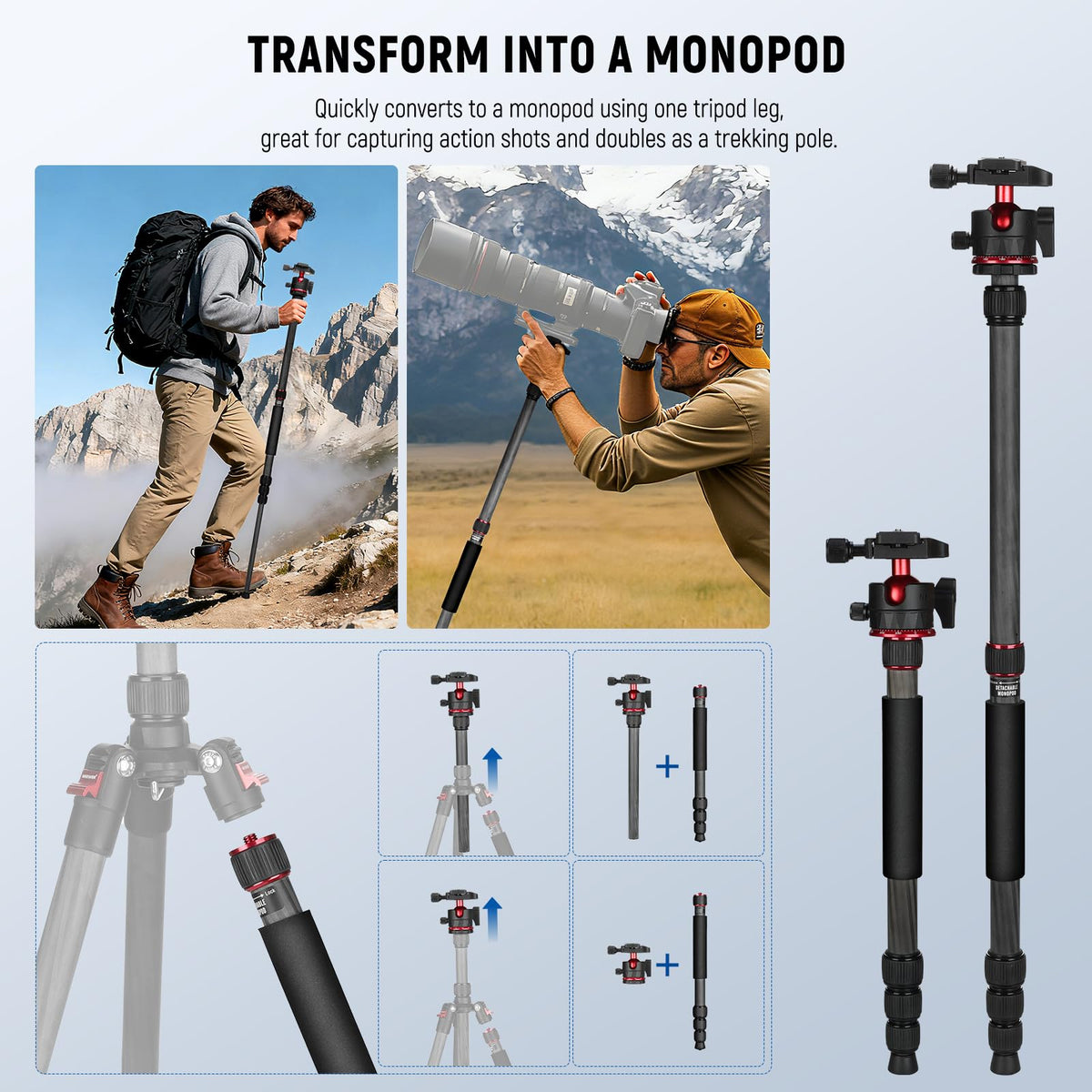 Carbon Fiber Travel Tripod Monopod B31846