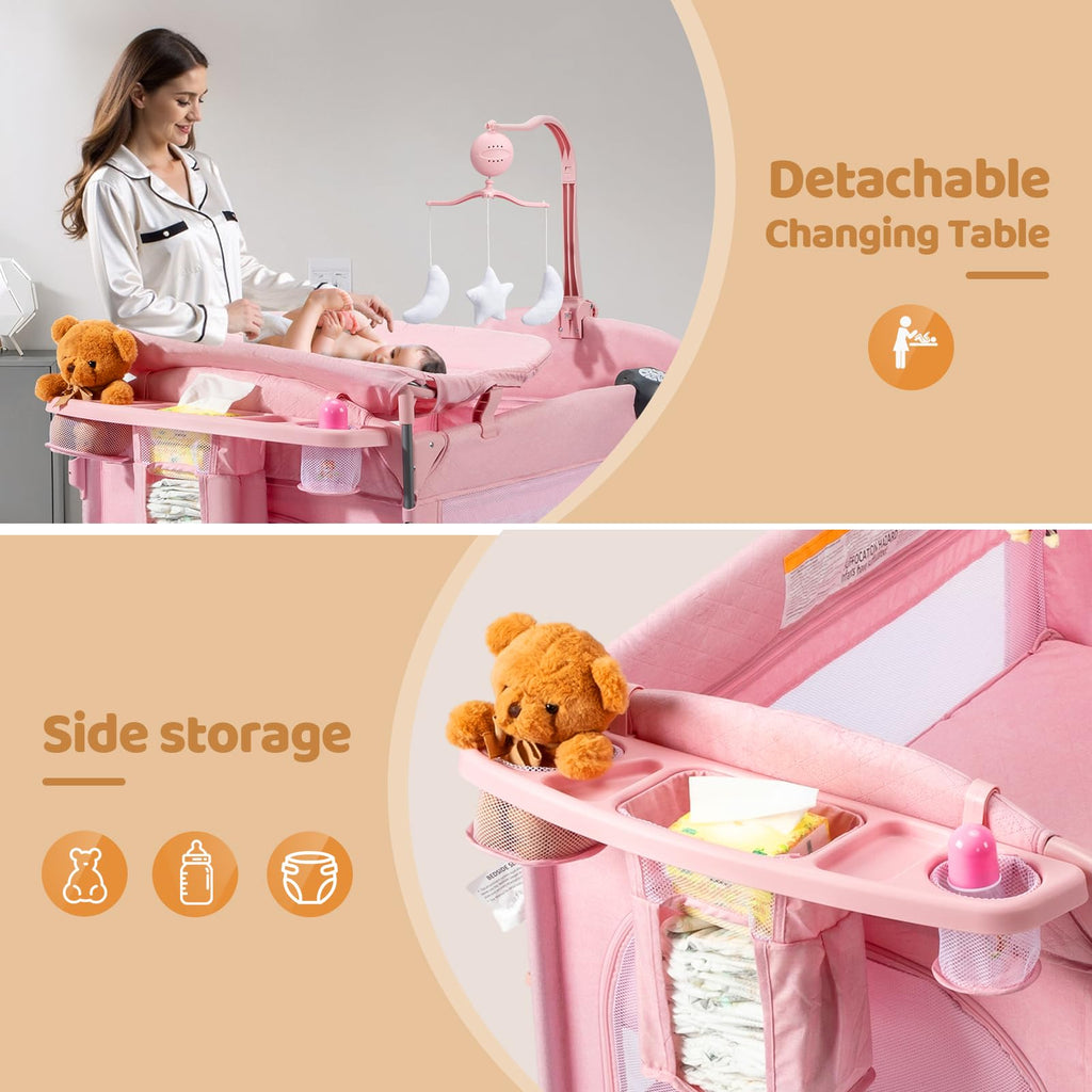 9 in 1 Bedside Bassinet with Changing Table A66526