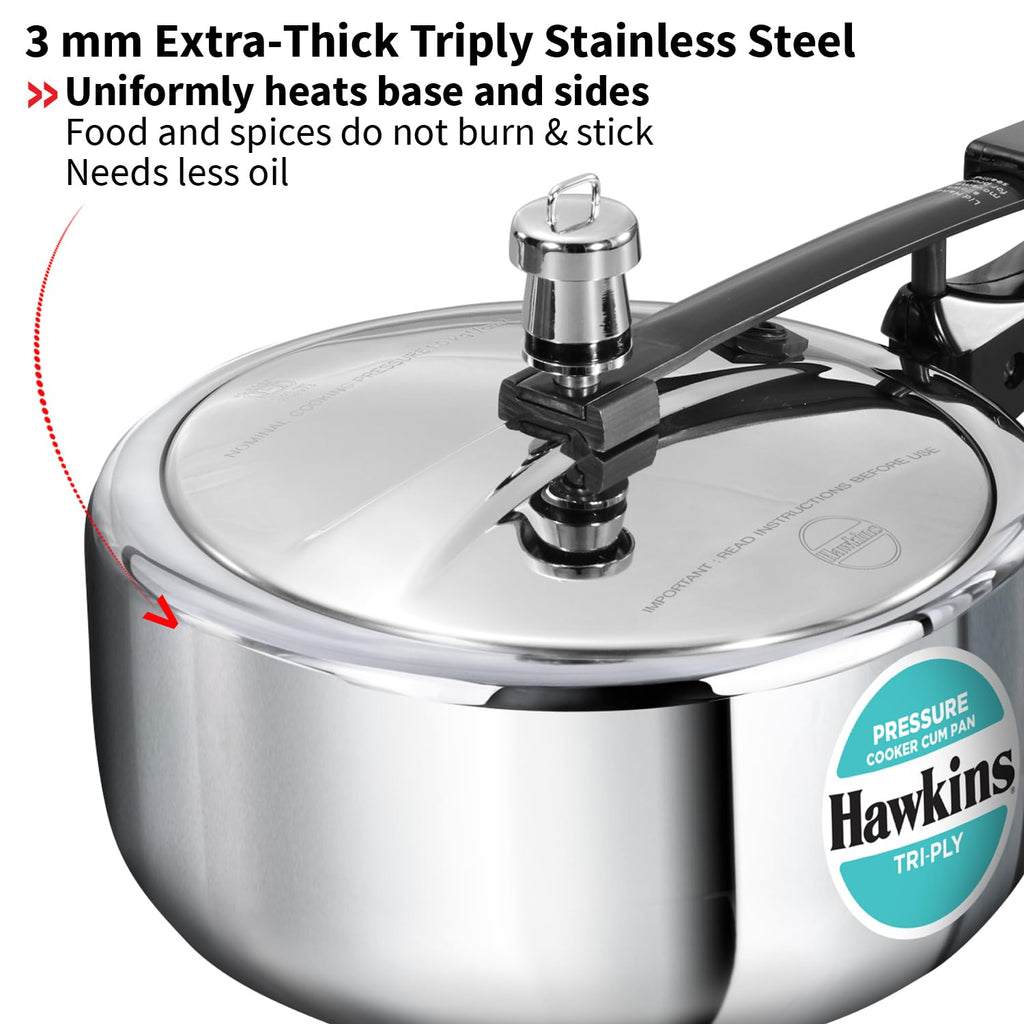 3 Litre Tri-Ply Stainless Steel Pressure Cooker M832633