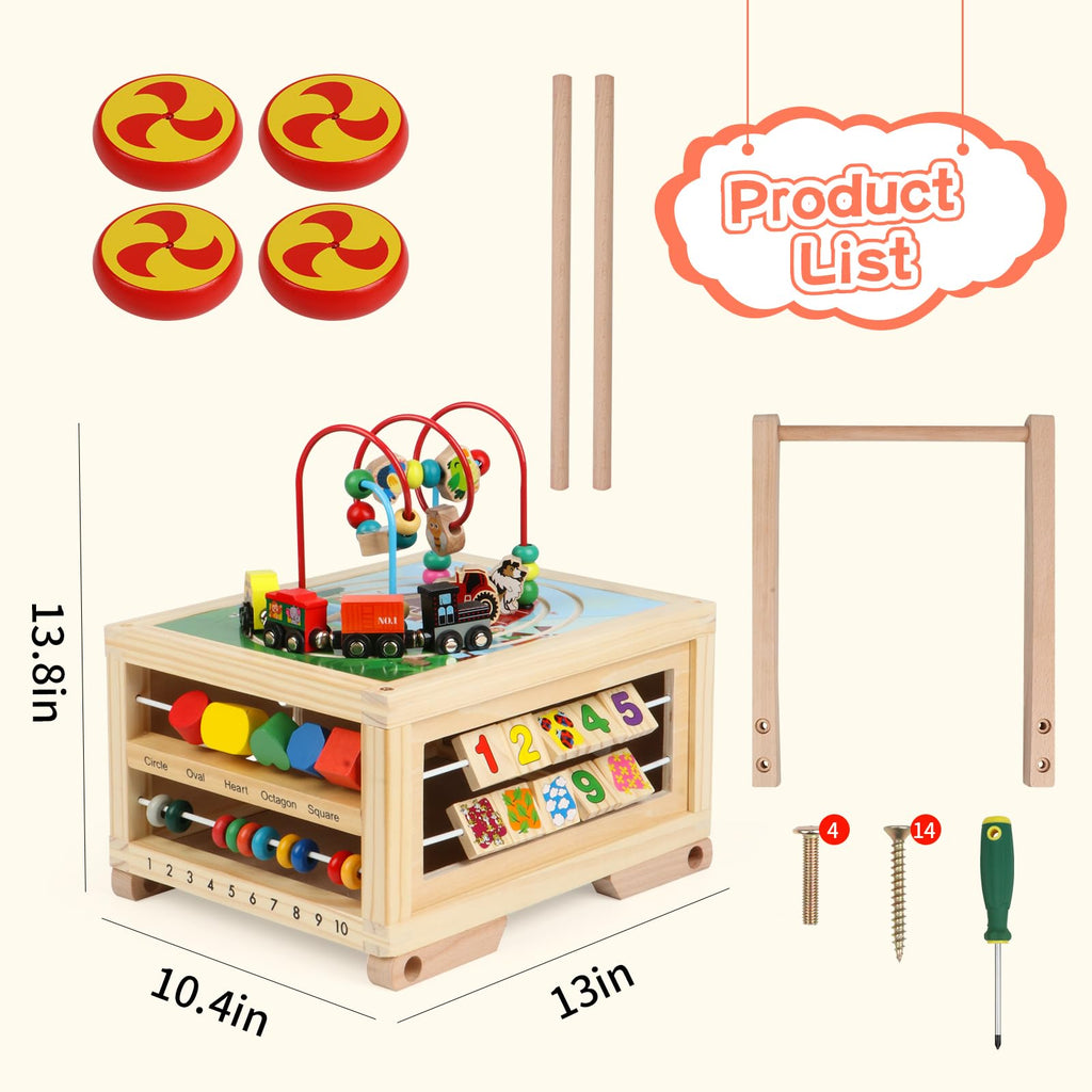 Wooden 7-in-1 Activity Cube E5885