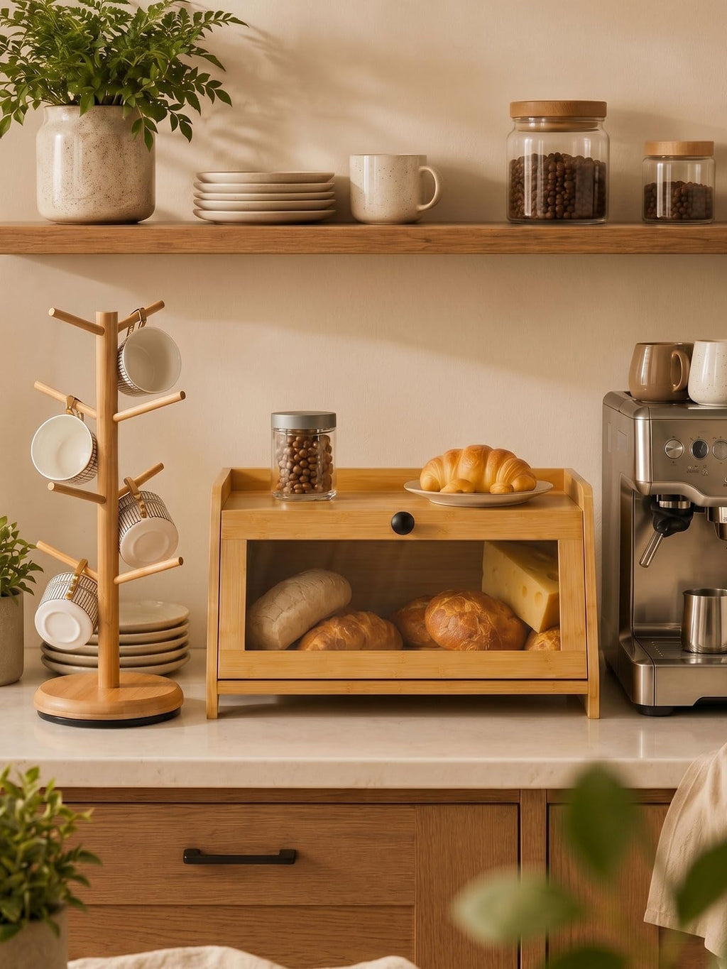 Bread Box with Top Shelf, 1 Tier U246