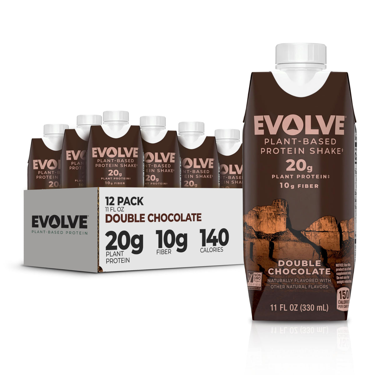 Double Chocolate Vegan Protein Shake 11 Fl Oz Pack of 12 N838561