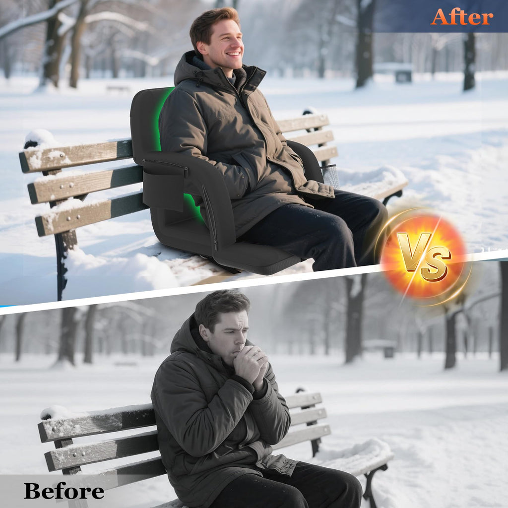 23" Heated Stadium Seats with Back Support, 2.5" Thick Cushion, 2PC E599